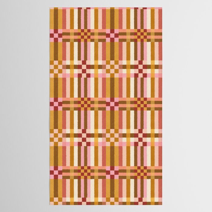 Woven Checks and Stripes - Harvest Gold Tablecloth Gallery Image 2