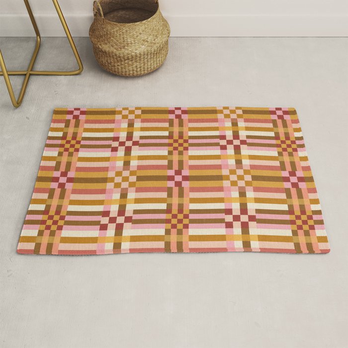 Woven Checks and Stripes - Harvest Gold Rug Gallery Image 1