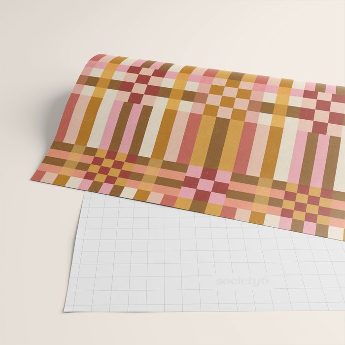 Woven Checks and Stripes - Harvest Gold Wrapping Paper Gallery Image 2