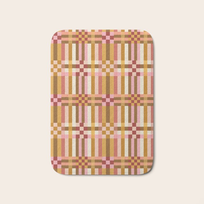 Woven Checks and Stripes - Harvest Gold Bath Mat Gallery Image 1