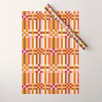 Woven Checks and Stripes - Harvest Gold Wrapping Paper Gallery Image 1
