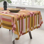 Woven Checks and Stripes - Harvest Gold Tablecloth Gallery Image 3
