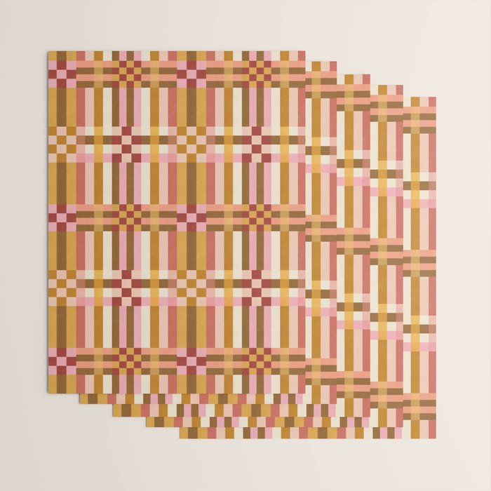 Woven Checks and Stripes - Harvest Gold Wrapping Paper Gallery Image 3