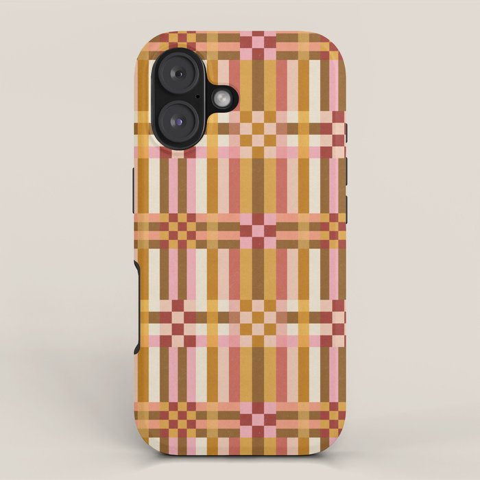 Woven Checks and Stripes - Harvest Gold iPhone Case Gallery Image 1