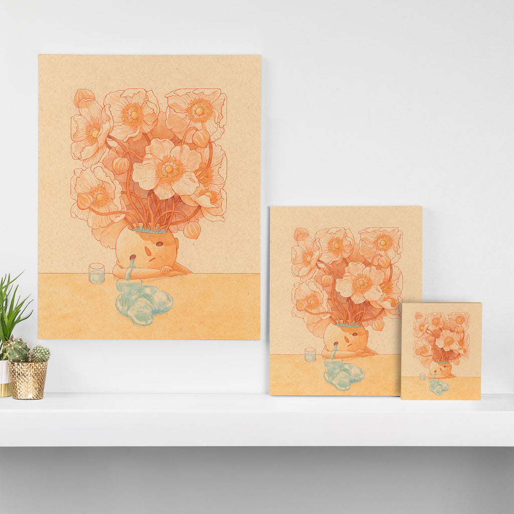 Anemone in Orange Canvas Print Gallery Image 3