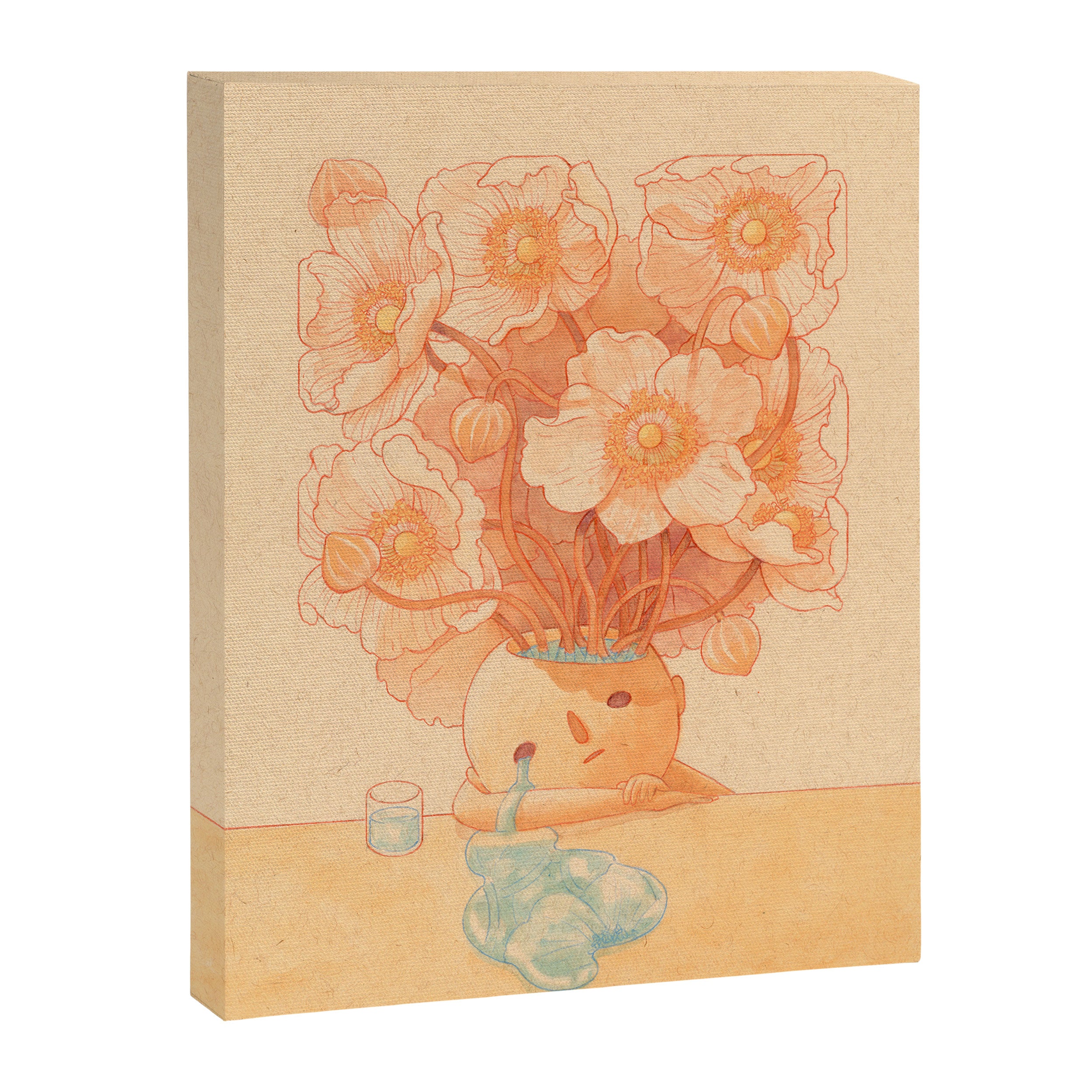 Anemone in Orange Canvas Print Gallery Image 3