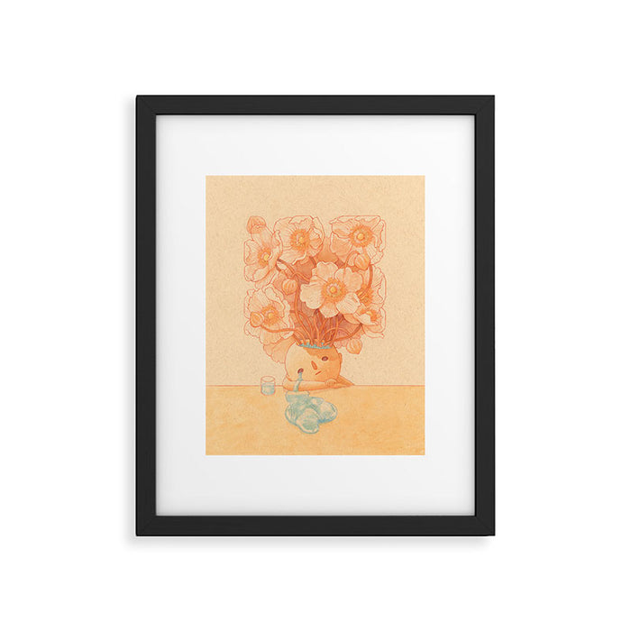 Anemone in Orange Framed Art Print Gallery Image 1