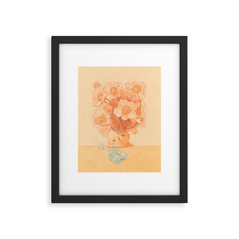 Anemone in Orange Framed Art Print Gallery Image 4