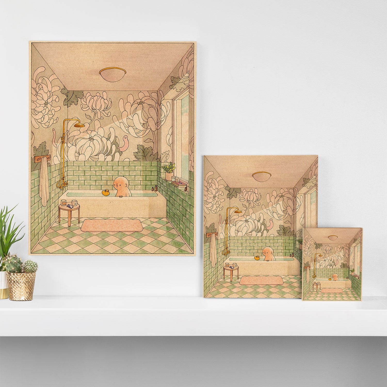 Bath in Green Canvas Print Gallery Image 3