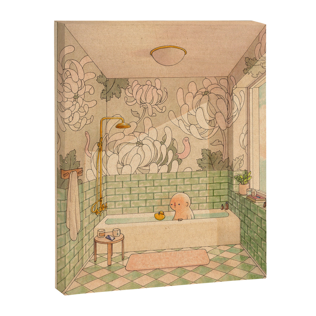 Bath in Green Canvas Print Gallery Image 6