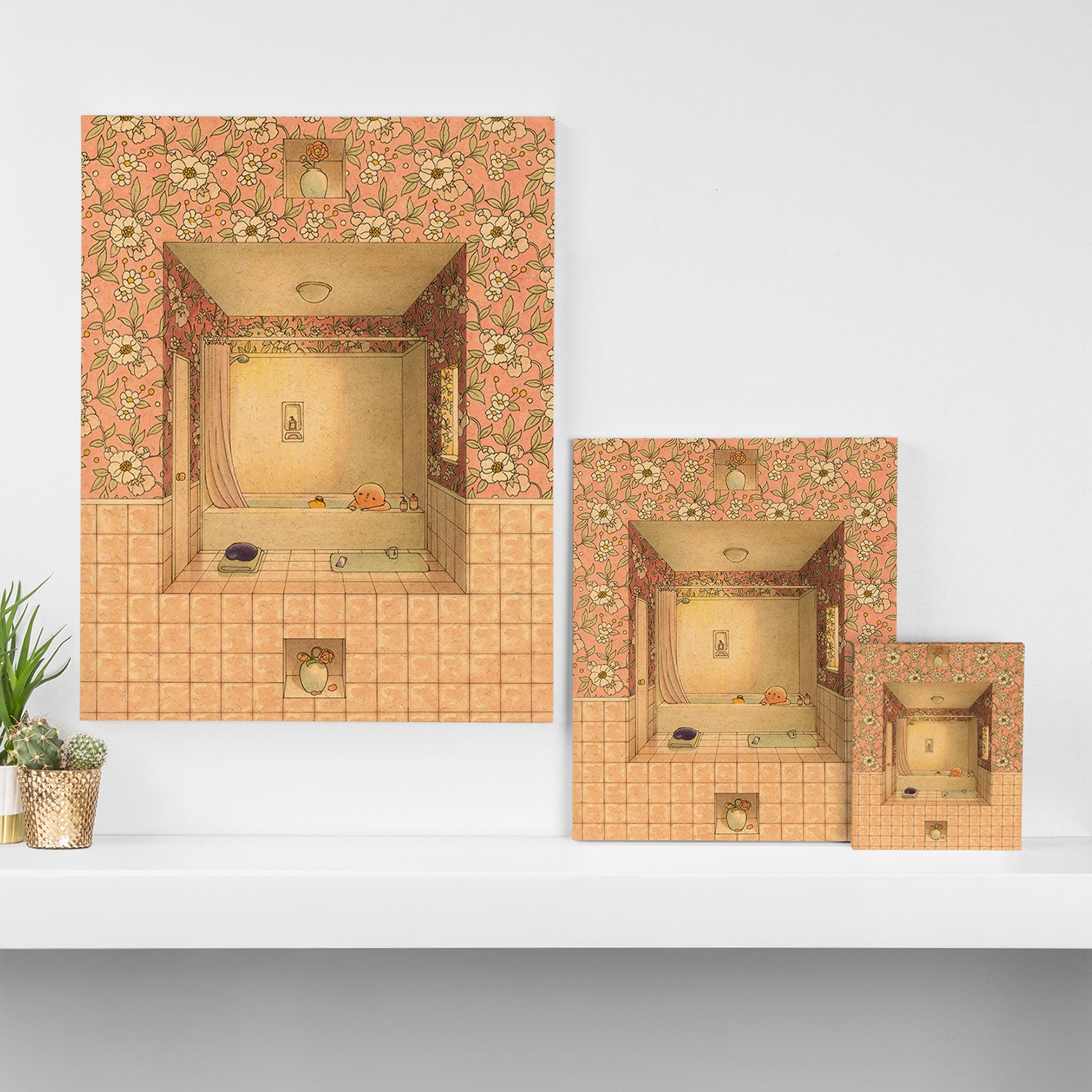 Bath in Pink Canvas Print Gallery Image 3