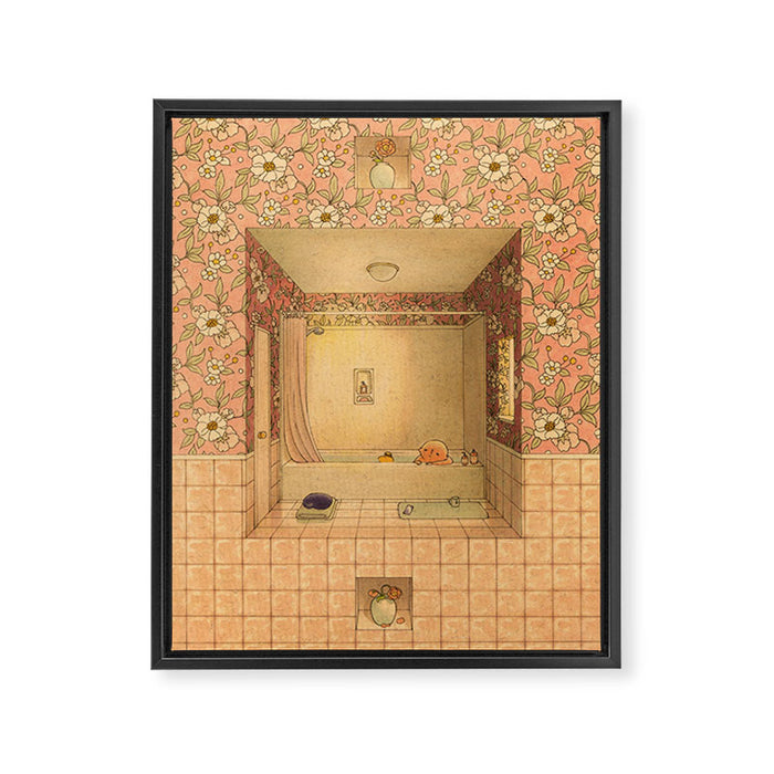 Bath in Pink Framed Canvas Print Gallery Image 1