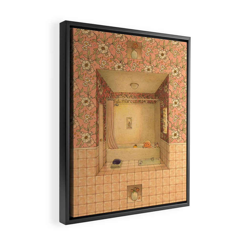 Bath in Pink Framed Canvas Print Gallery Image 2