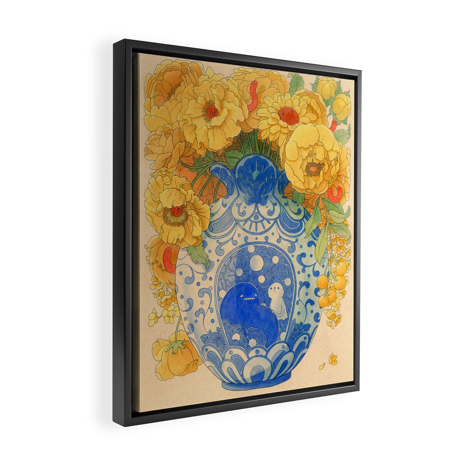 Bloom in Yellow Framed Canvas Print Gallery Image 2