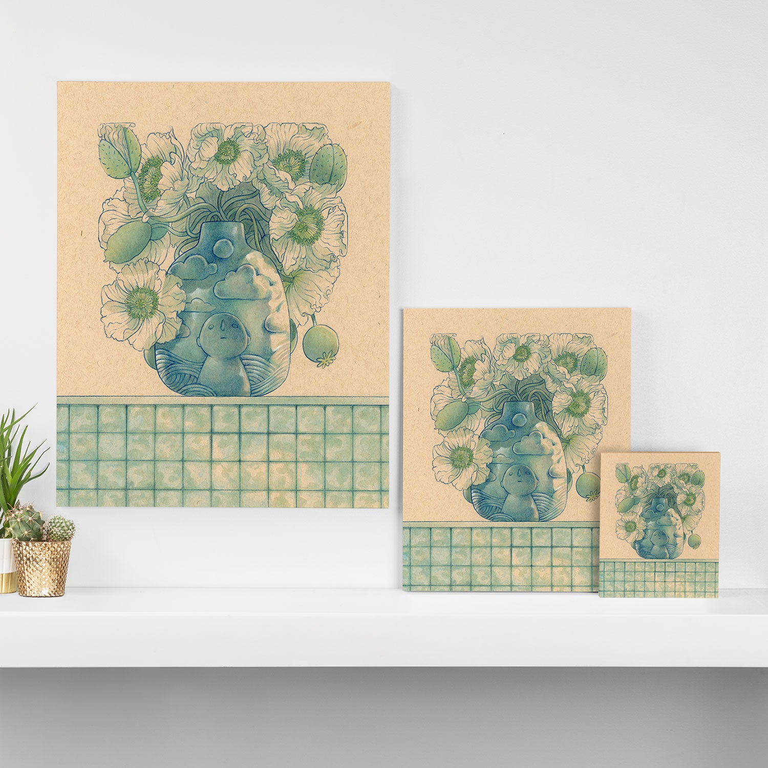 Blue Bud Vase Canvas Print Gallery Image 3