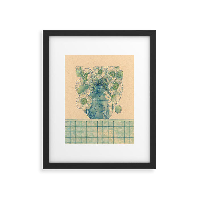 Blue Bud Vase Framed Art Print Gallery Image 1