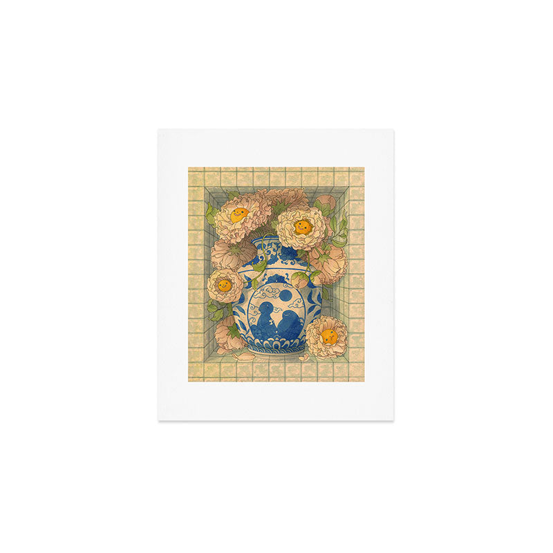Blue Porcelain Vase Art Print Gallery Image 1