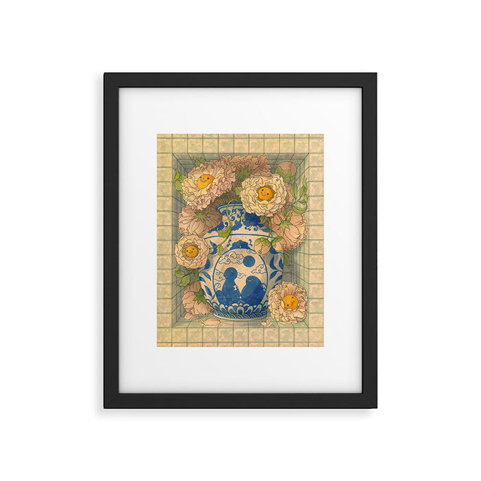 Blue Porcelain Vase Framed Art Print Gallery Image 1