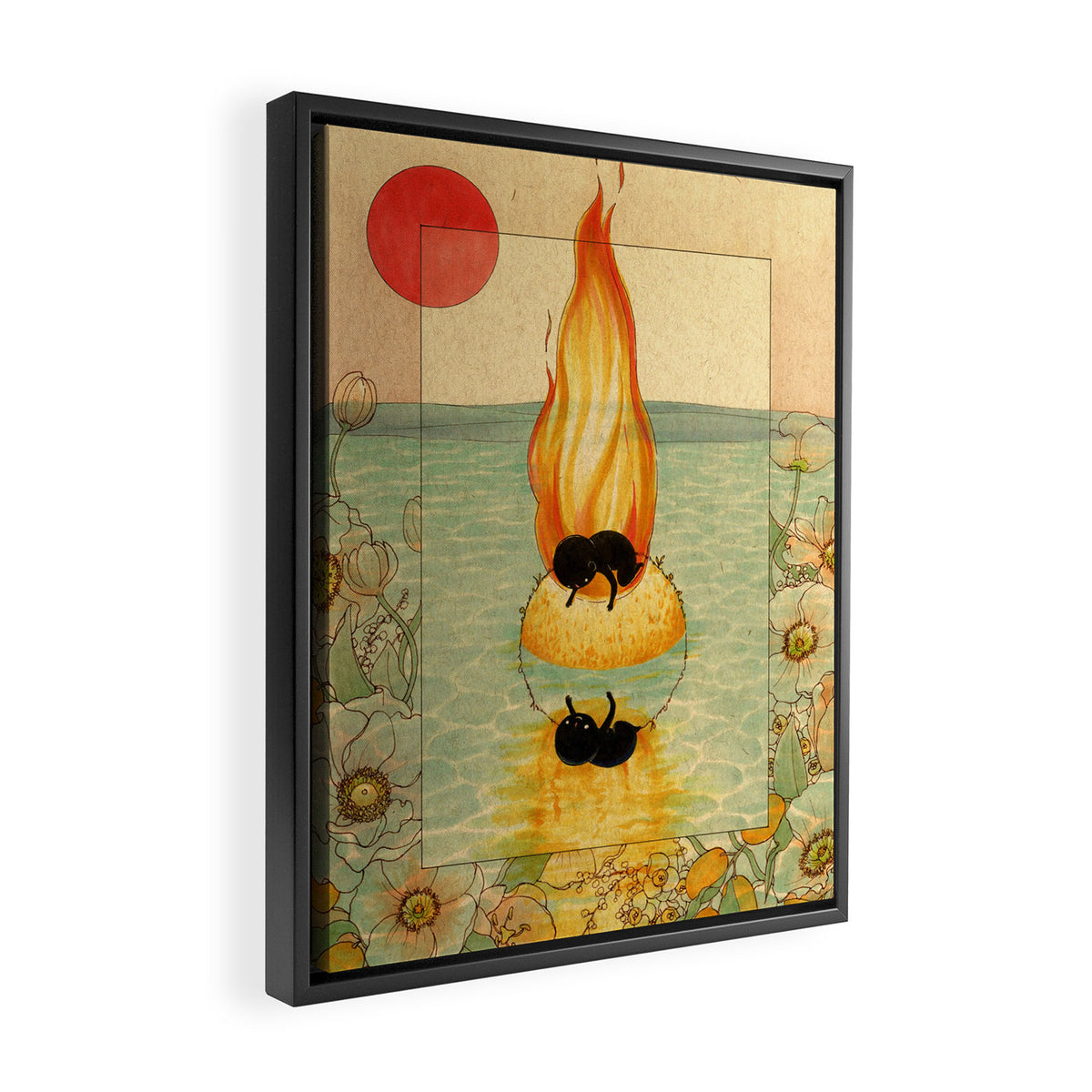 Burning Framed Canvas Print Gallery Image 2