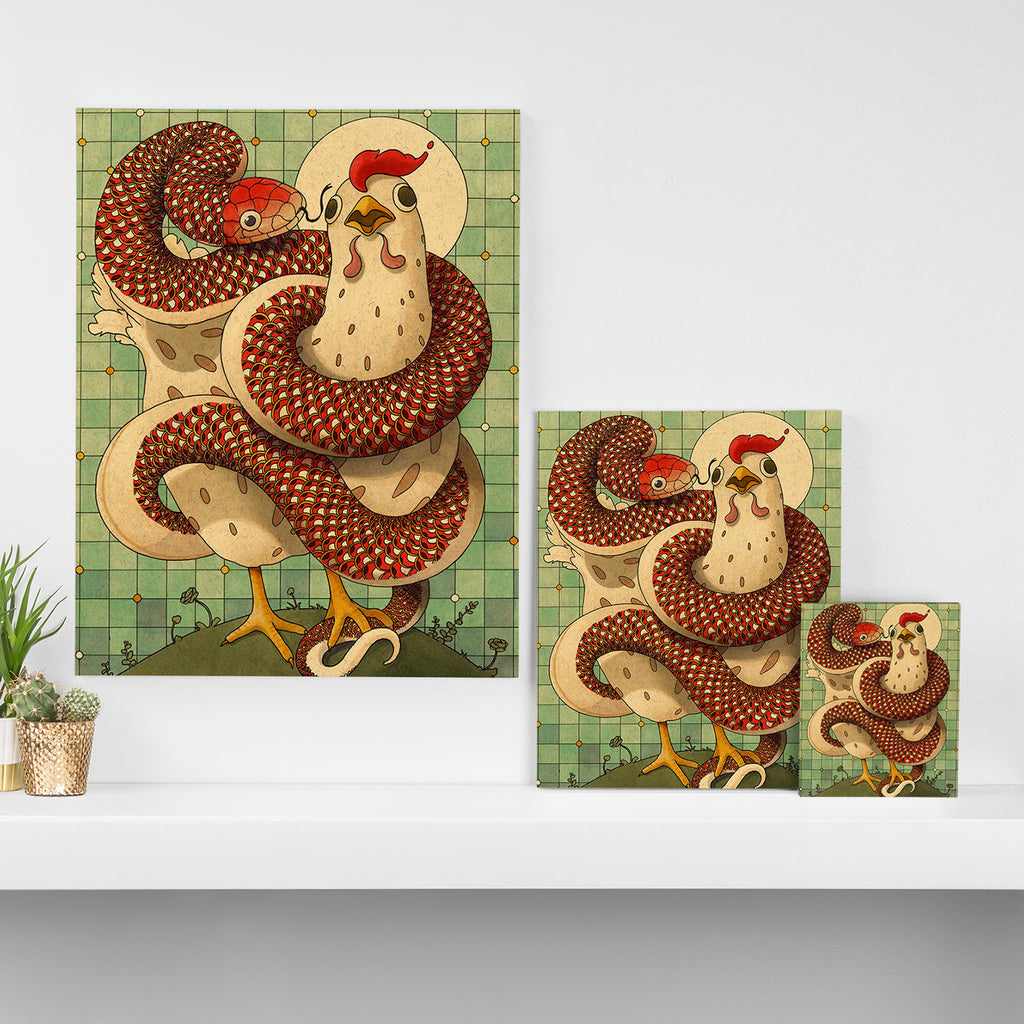 Chicken and the Snake Canvas Print Gallery Image 3
