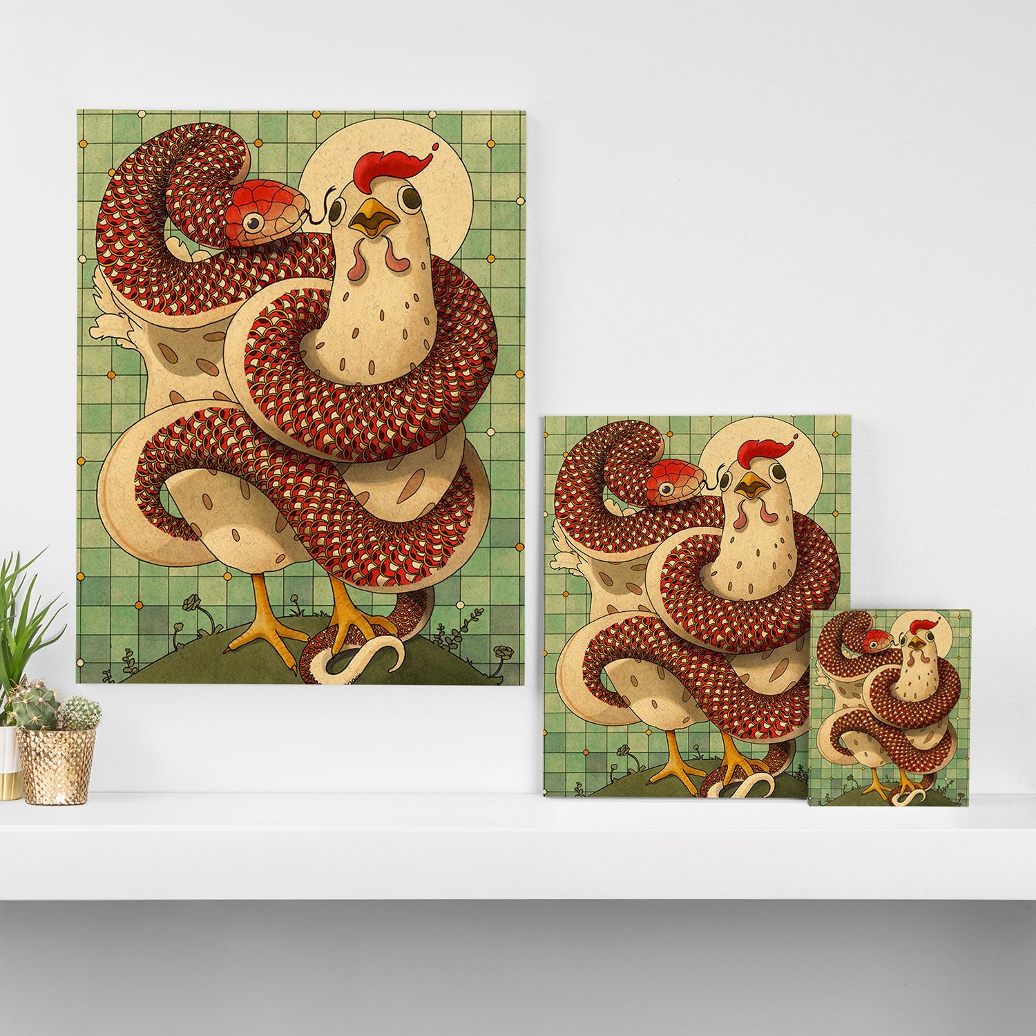 Chicken and the Snake Canvas Print Gallery Image 3