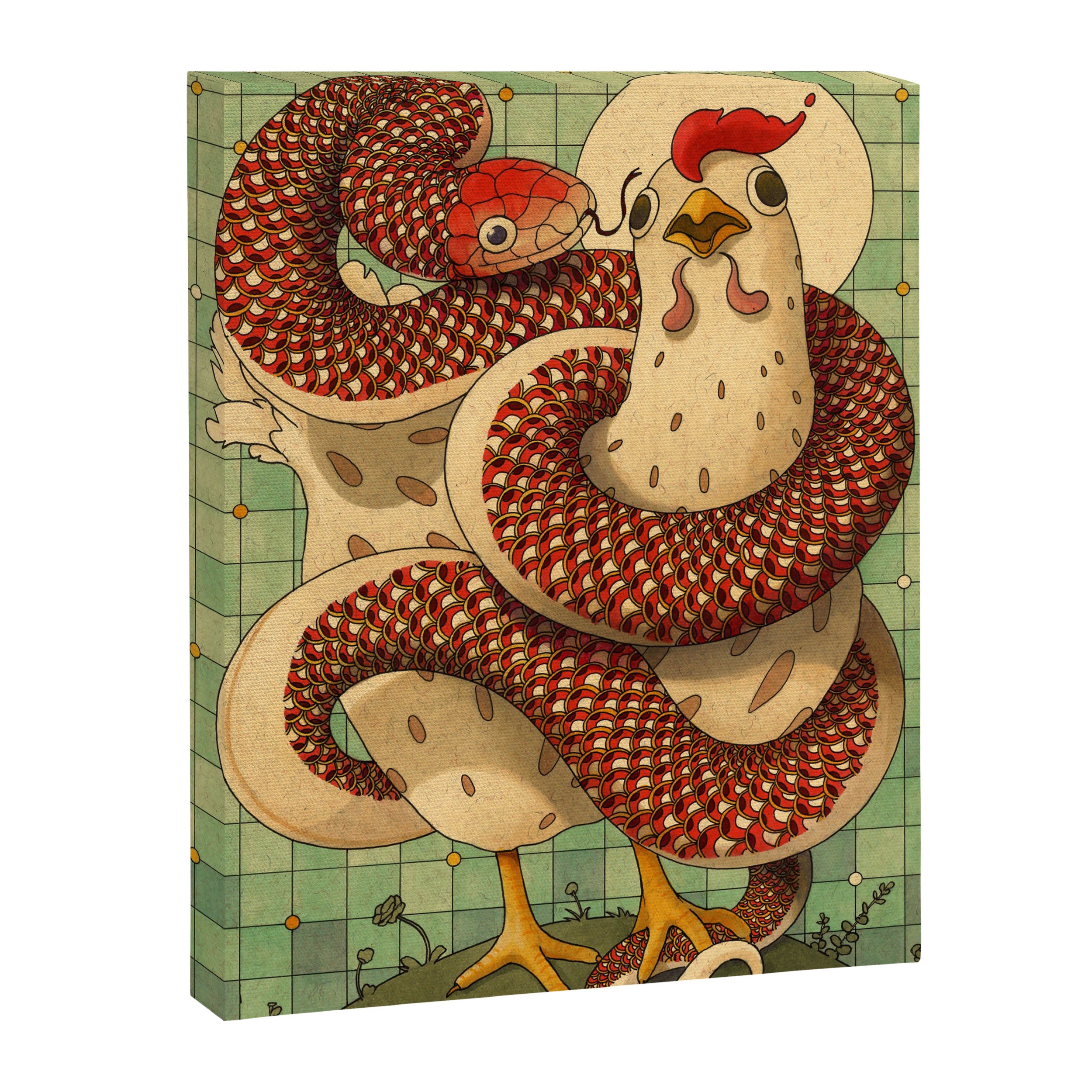 Chicken and the Snake Canvas Print Gallery Image 6