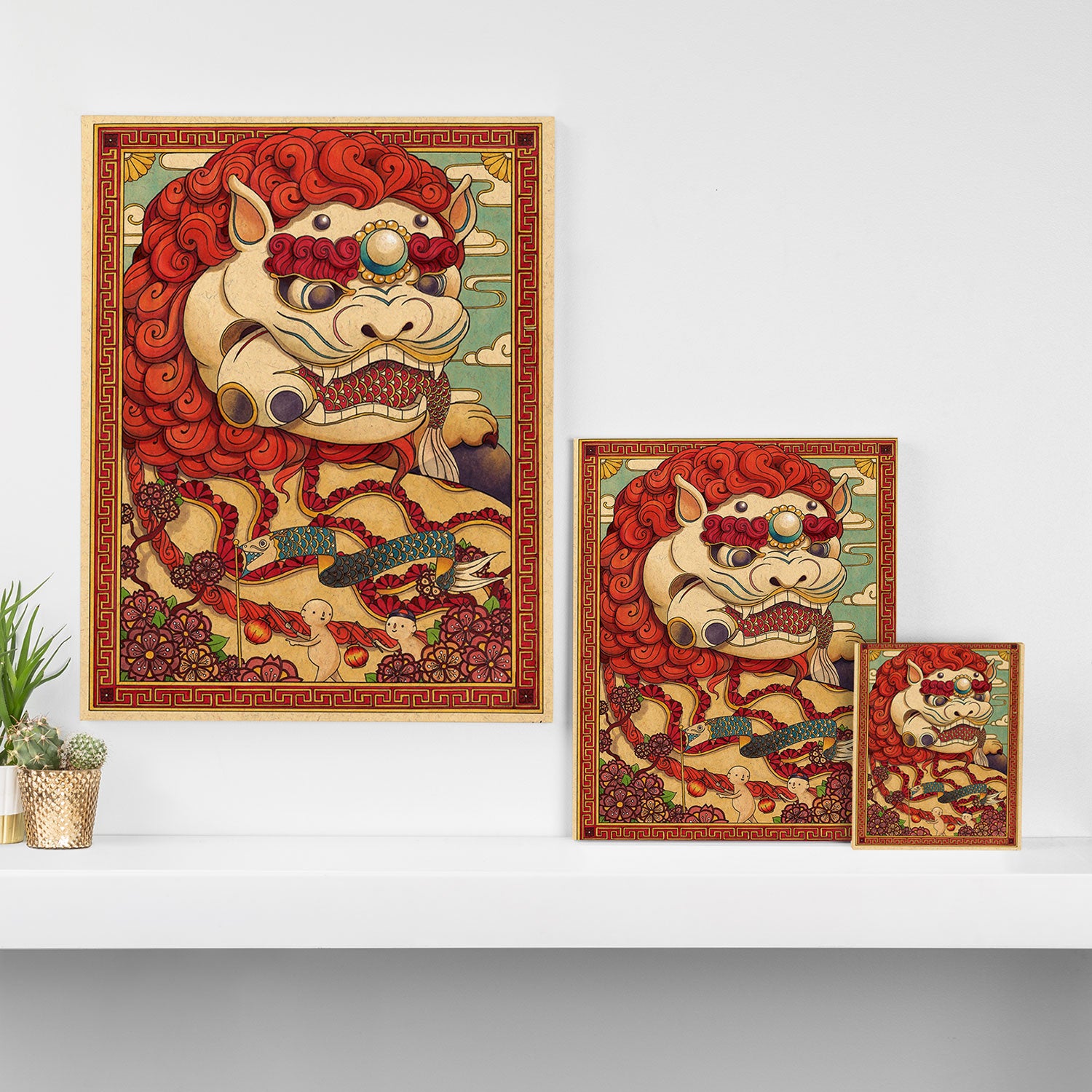 Chinese Lion Canvas Print Gallery Image 3