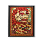 Chinese Lion Framed Canvas Print Gallery Image 6