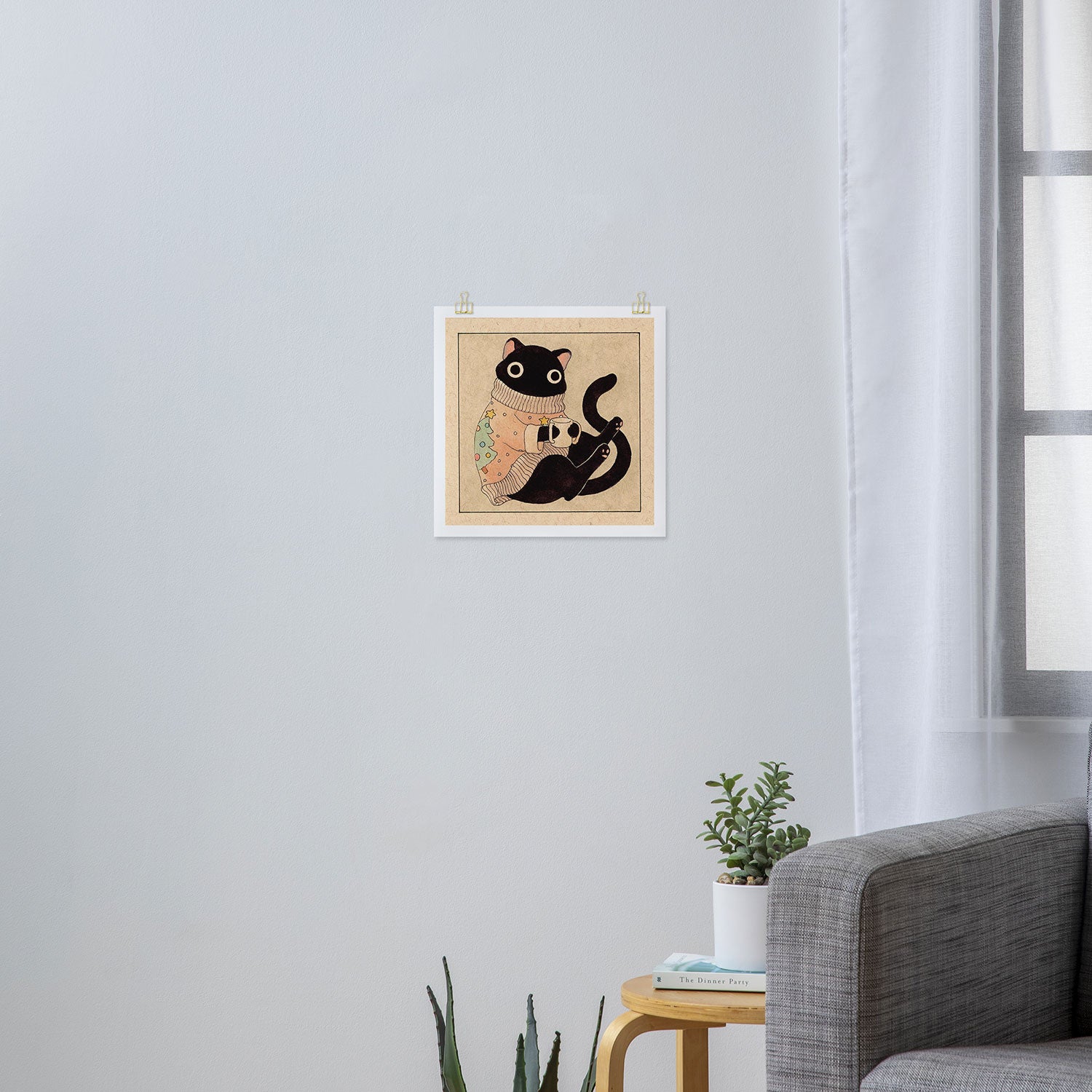 Christmas Cat 01 Art Print Gallery Image 3