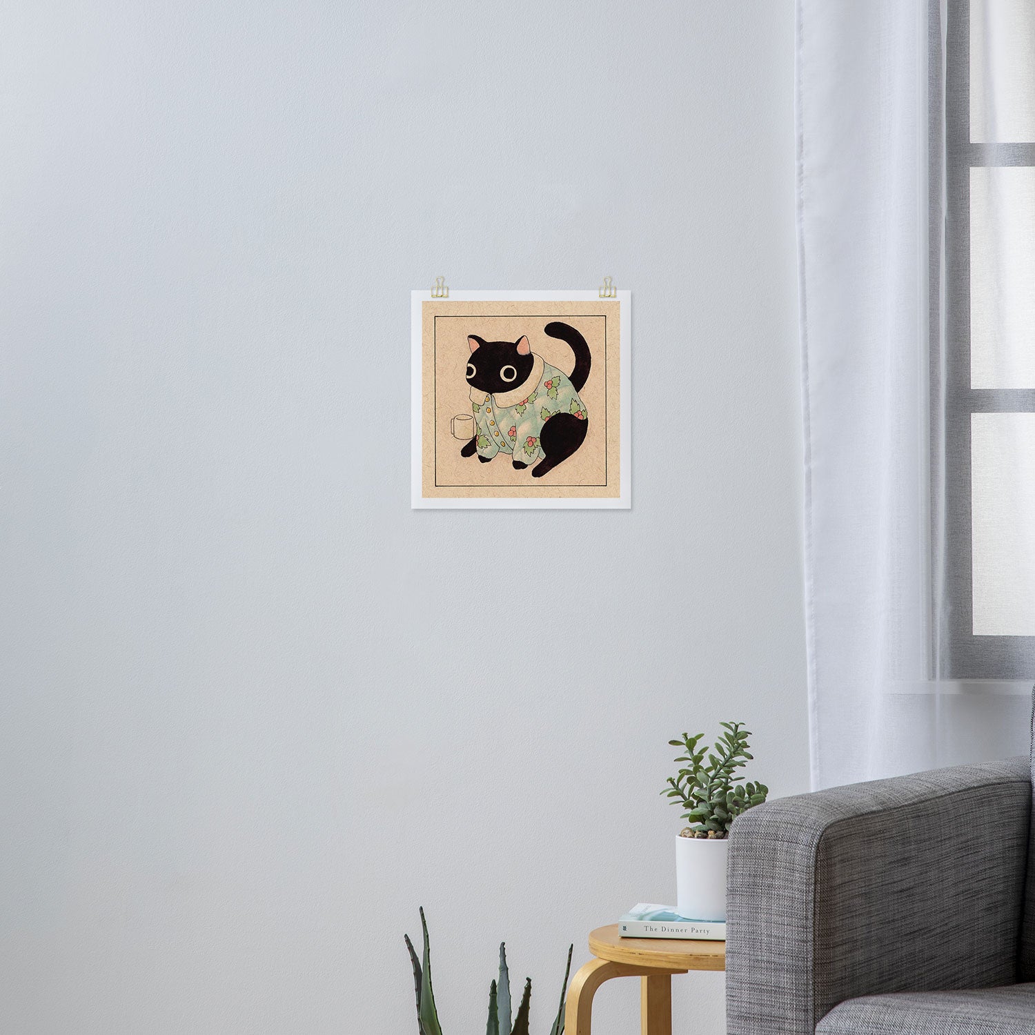 Christmas Cat 02 Art Print Gallery Image 3