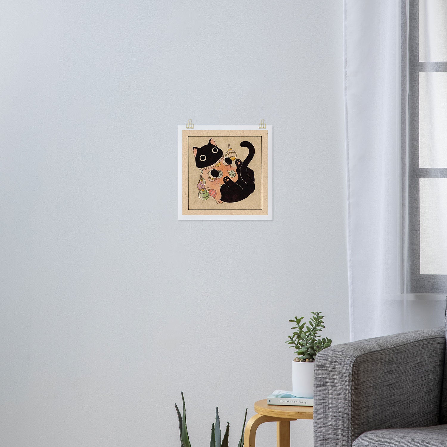 Christmas Cat 04 Art Print Gallery Image 3