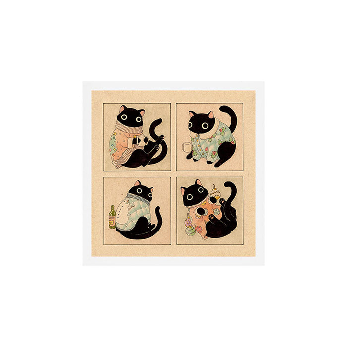 Christmas Sweater Cats Art Print Square Gallery Image 1