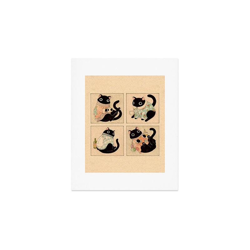 Christmas Sweater Cats Art Print Gallery Image 1