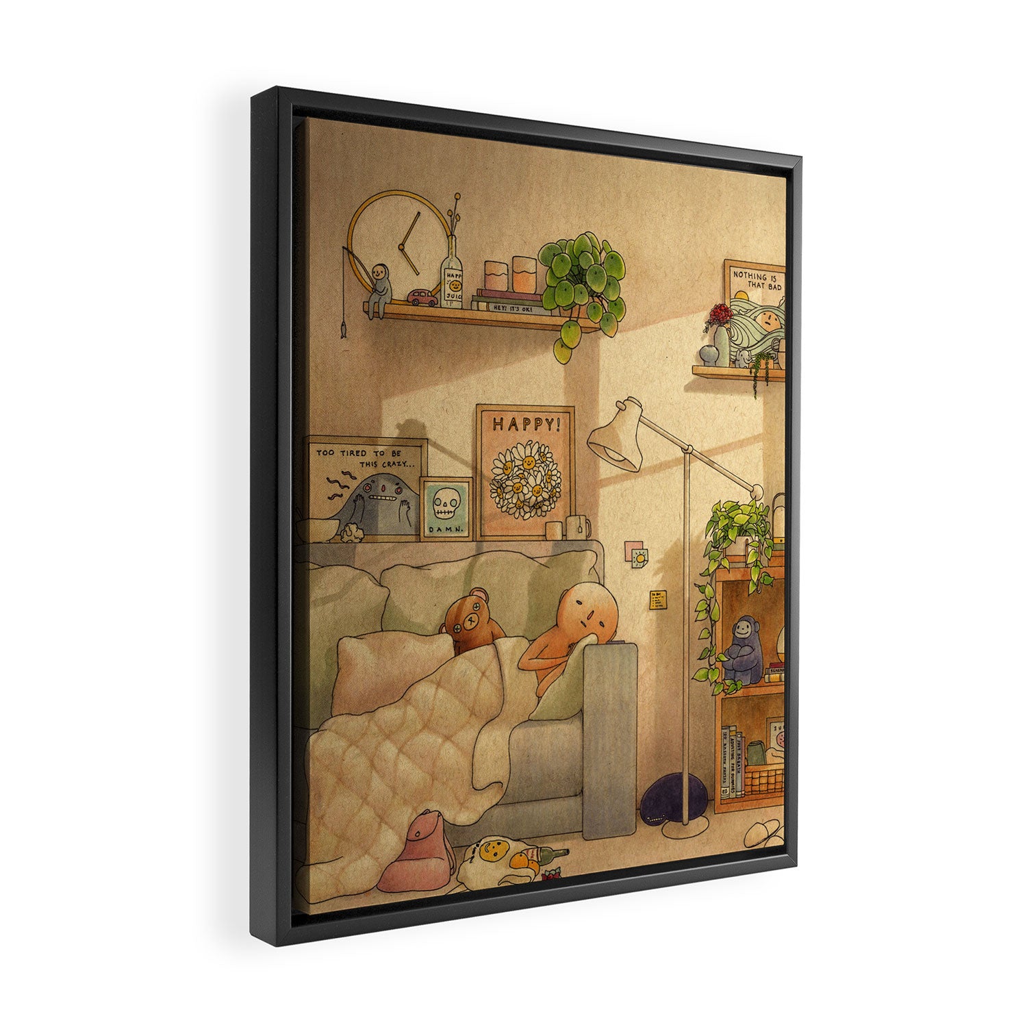 Couch Nap Framed Canvas Print Gallery Image 2