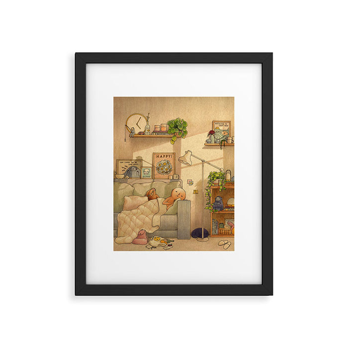Couch Nap Framed Art Print Gallery Image 1