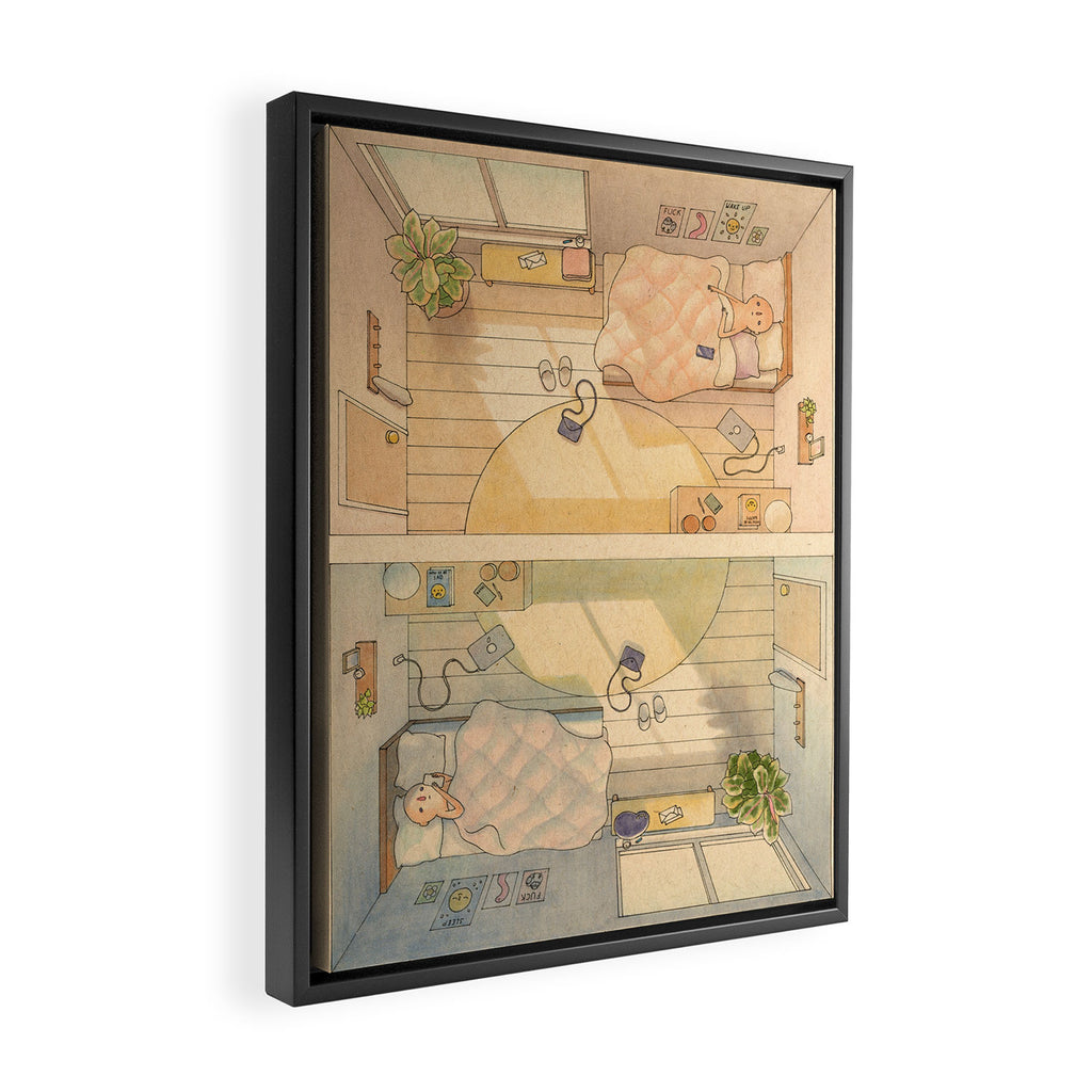 Day and Night Framed Canvas Print Gallery Image 2