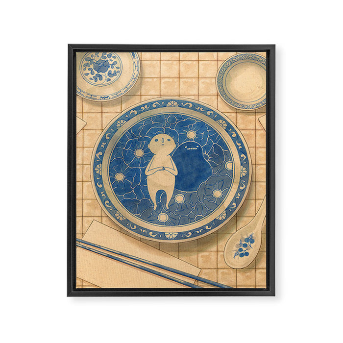 Dishes Framed Canvas Print Gallery Image 1