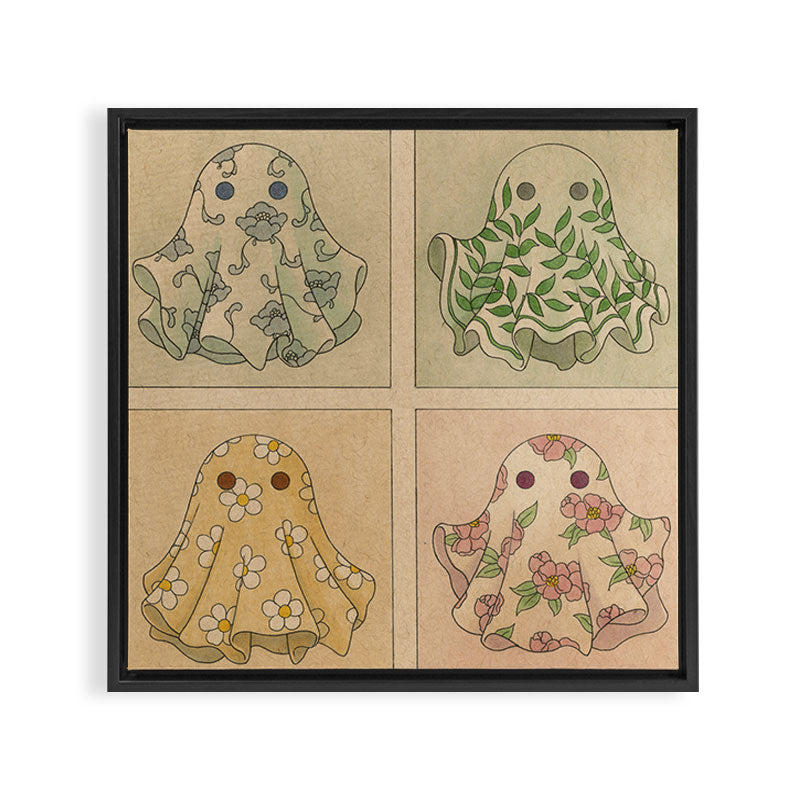 Floral Ghosties Framed Canvas Print Gallery Image 3