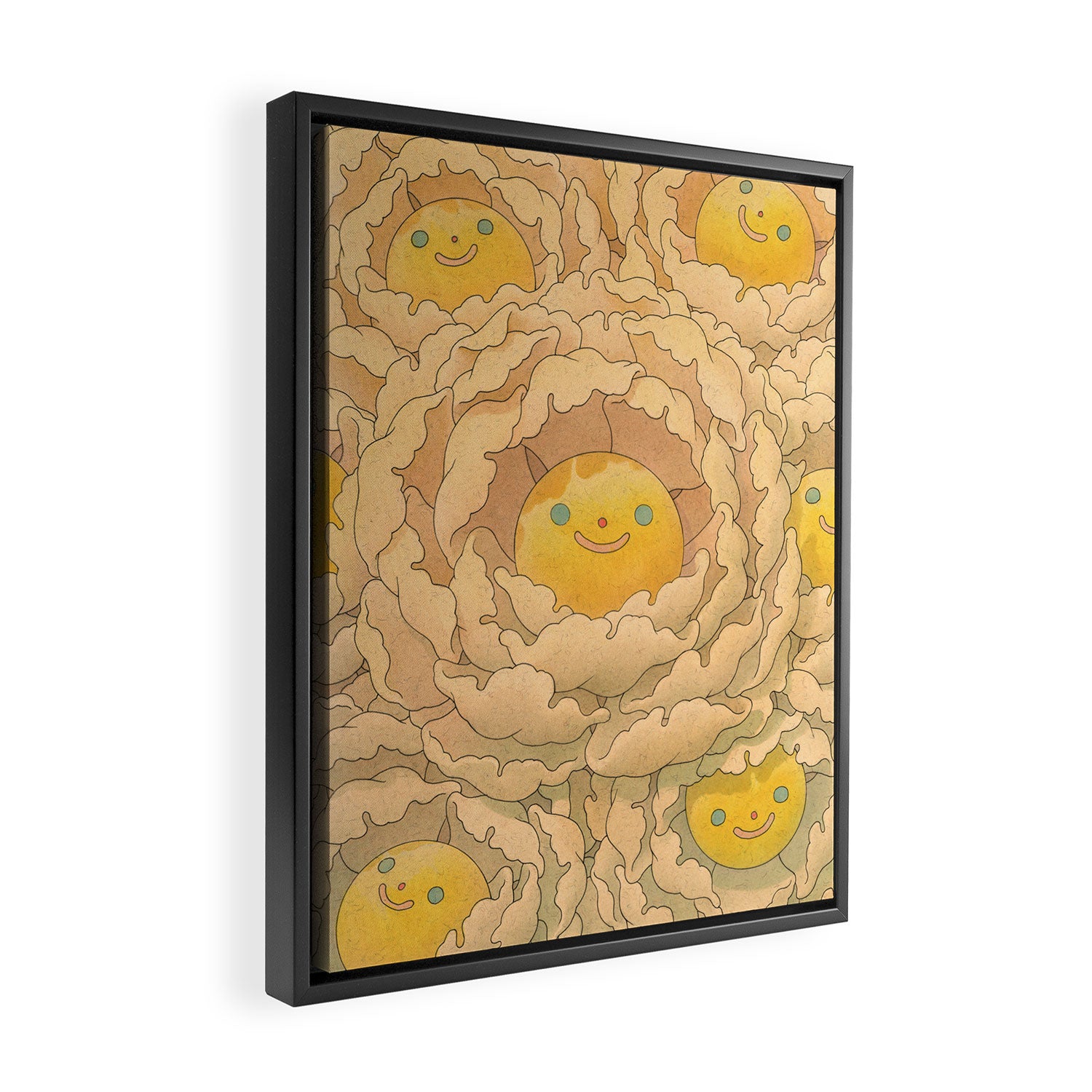 Floral White Framed Canvas Print Gallery Image 2