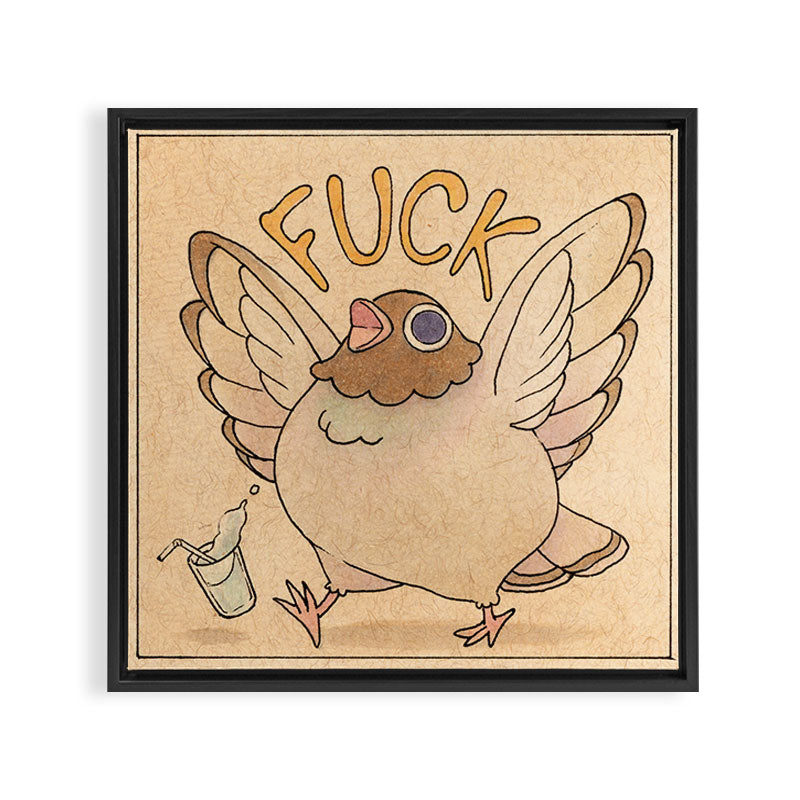 'Fuck' Pigeon 04 Framed Canvas Print Gallery Image 3