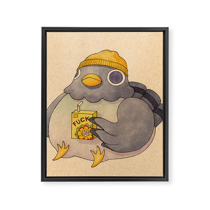 'Fuck' Pigeon 07 Framed Canvas Print Gallery Image 1