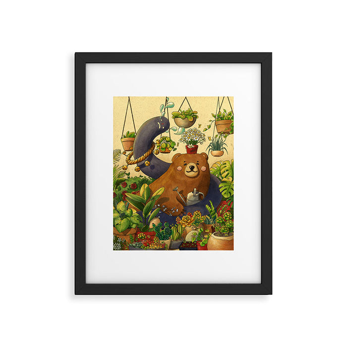 Garden Bear Framed Art Print Gallery Image 1