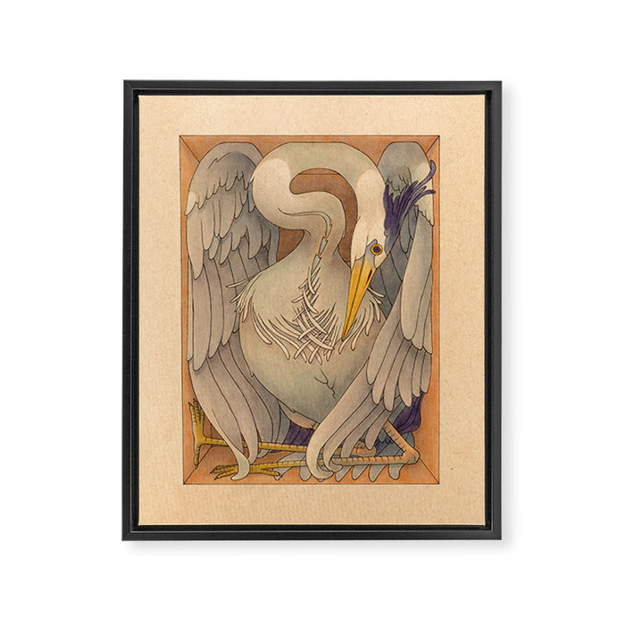Great Blue Heron Framed Canvas Print Gallery Image 1