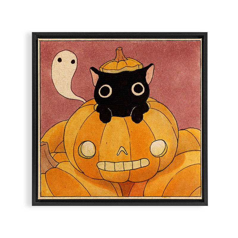 Halloween Cat 01 Framed Canvas Print Gallery Image 3