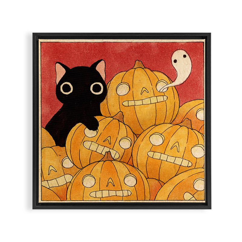 Halloween Cat 02 Framed Canvas Print Gallery Image 3