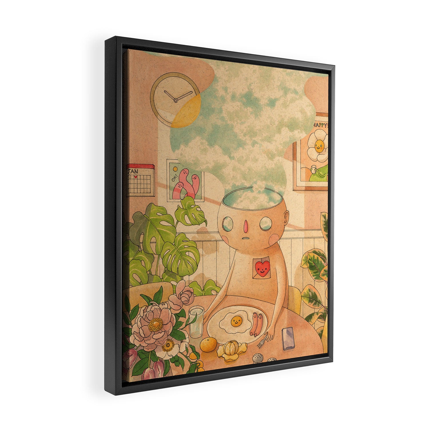 Happy Framed Canvas Print Gallery Image 2