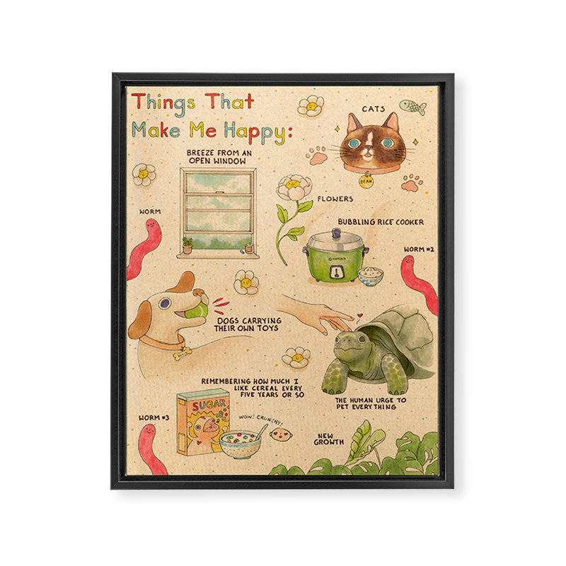 Happy Framed Canvas Print Gallery Image 6