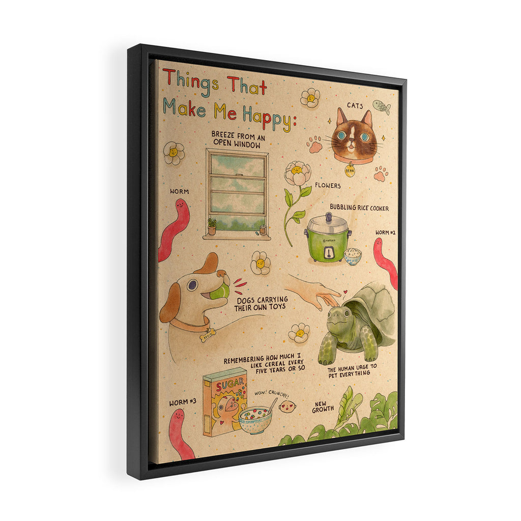 Happy Framed Canvas Print Gallery Image 2