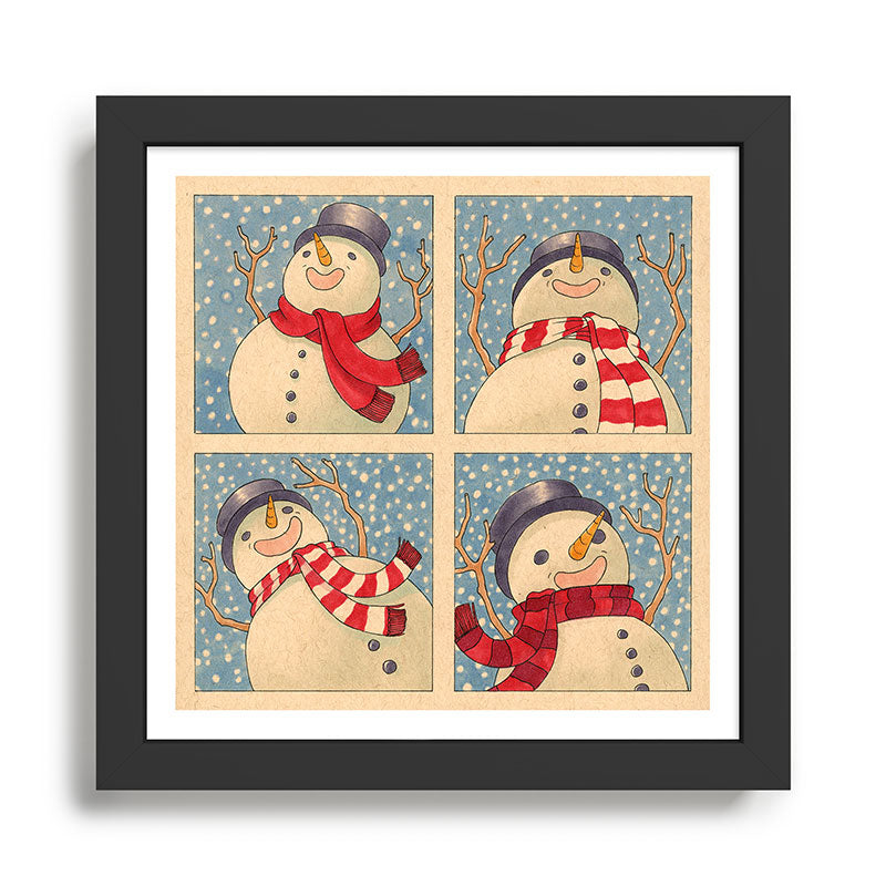 Happy Snowman Framed Art Print Gallery Image 1