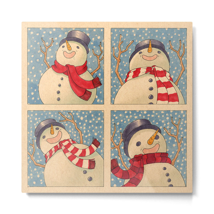 Happy Snowman Metal Print Gallery Image 1